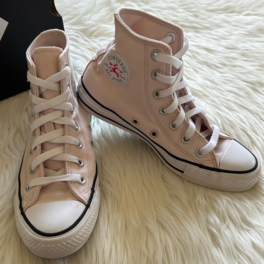 Converse Pink High-Top Sneakers with Mushroom Design - Picture 3 of 10